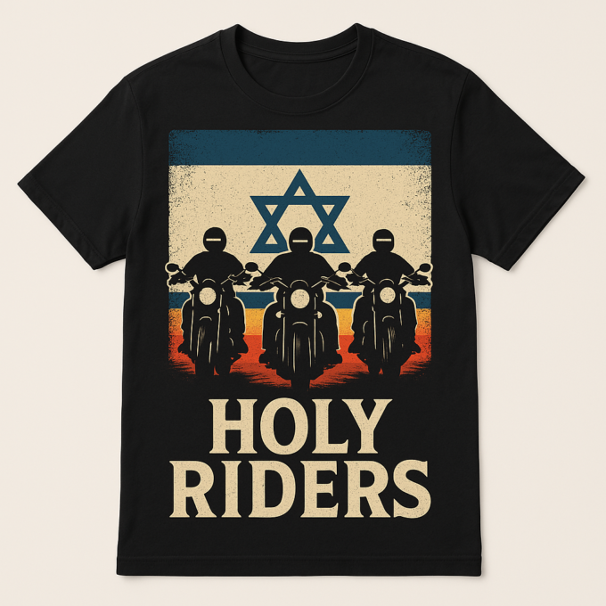 חולצה T-SHIRT עם הדפס רוכבים ביחד