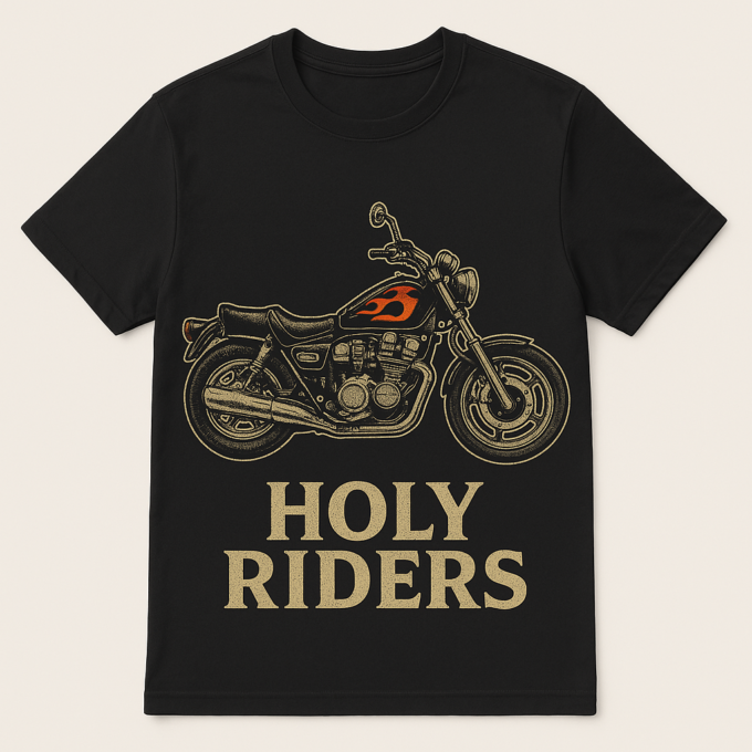 חולצה T-SHIRT עם הדפס אש על המיכל
