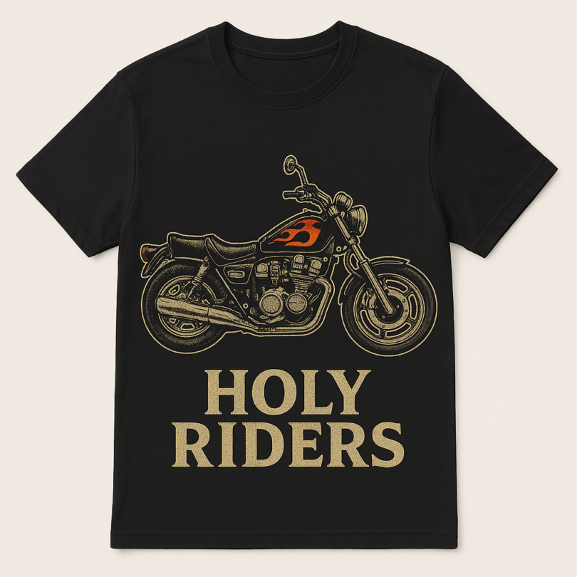 חולצה T-SHIRT עם הדפס אש על המיכל
